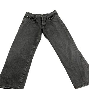 AGOLDE Black Wash Cropped Straight Leg Jeans Women Size 28 High Rise Denim